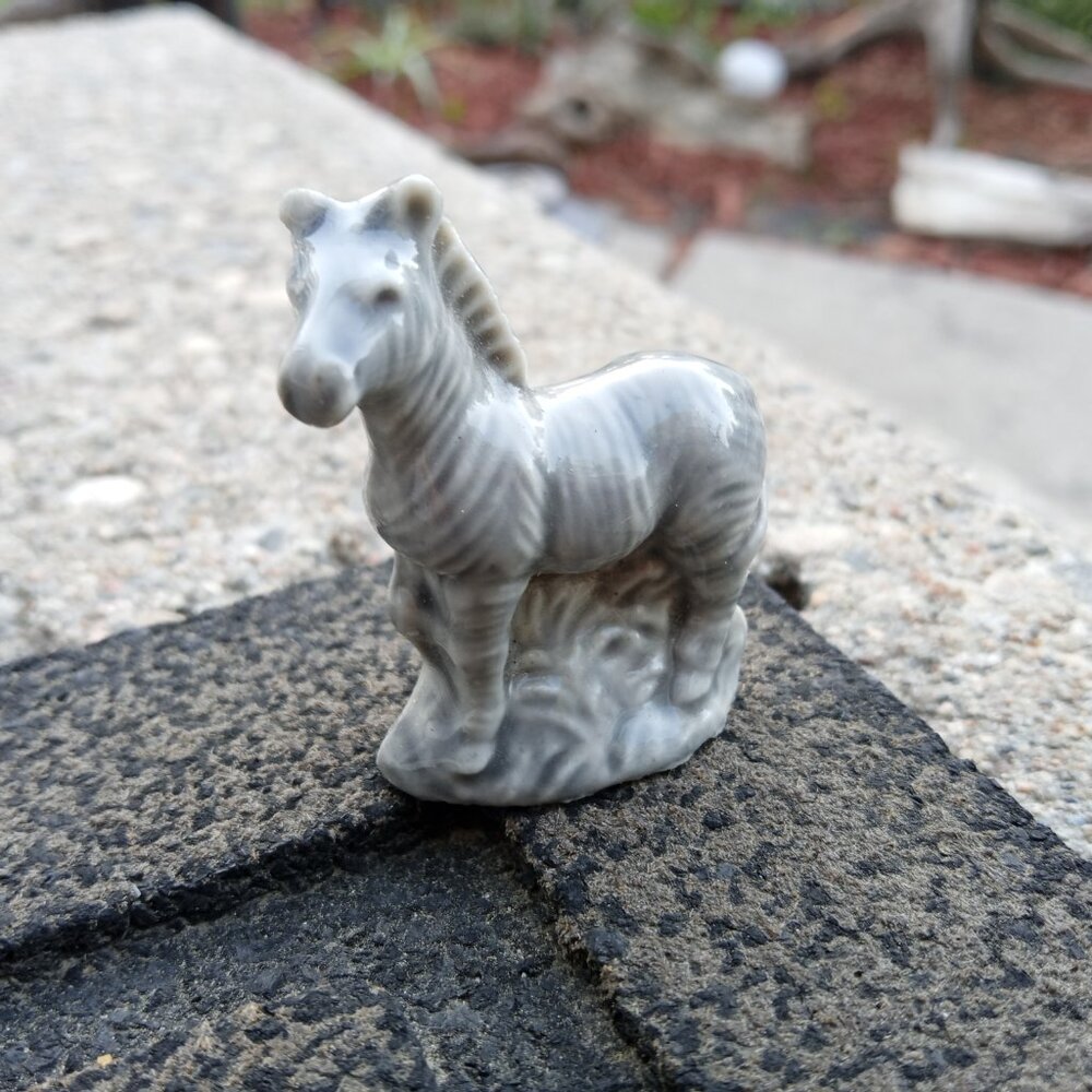 Vintage Wade England Whimsies Red Rose Tea Zebra Figurine